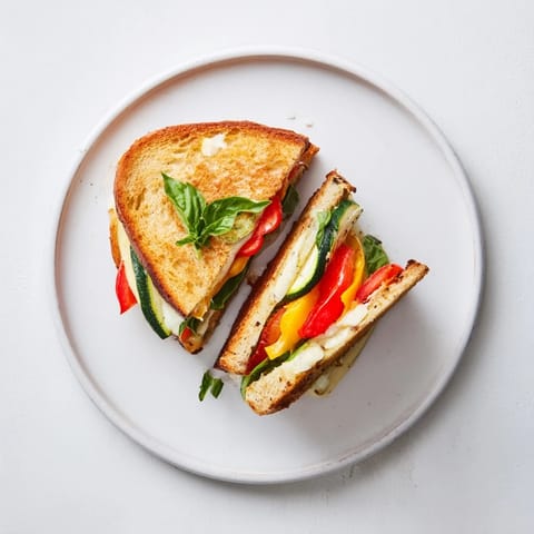 Roasted Veggie Caprese Grilled Cheese