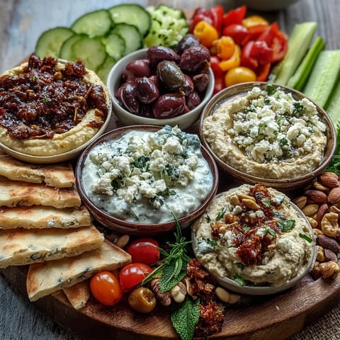 Artfully arranged pita wedges and flatbreads sit beside briny olives and nuts for a flavorful appetizer platter.