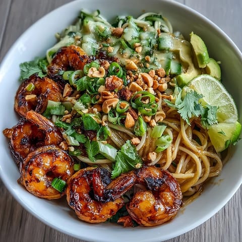 Grilled Shrimp Asian Noodle Bowl