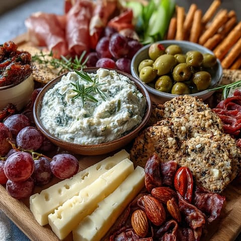 An inviting charcuterie board featuring assorted meats, cheeses, and crackers perfect for celebrating a new home.