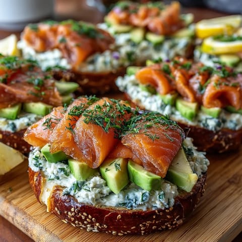 A colorful smoked salmon bagel board with cream cheese, fresh veggies, and garnishes for a perfect spring brunch spread.