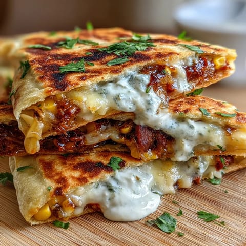 Golden quesadillas stuffed with charred corn, jalapeño, and Monterey Jack, served with zesty lime and chipotle crema.