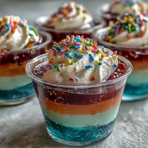 Rainbow Jello Cups for Kids