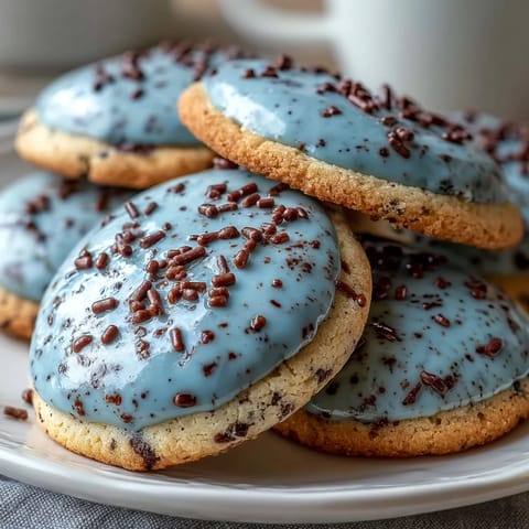 Crispy, buttery sugar cookies tinted soft blue and speckled with cocoa for a charming bird's egg look.  