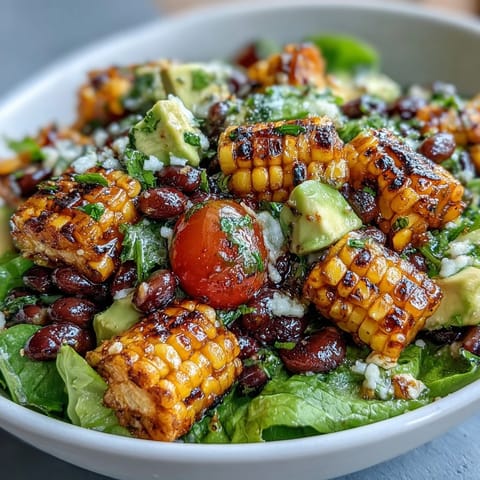 Freshly prepared taco salad with sweet corn and zesty lime dressing.