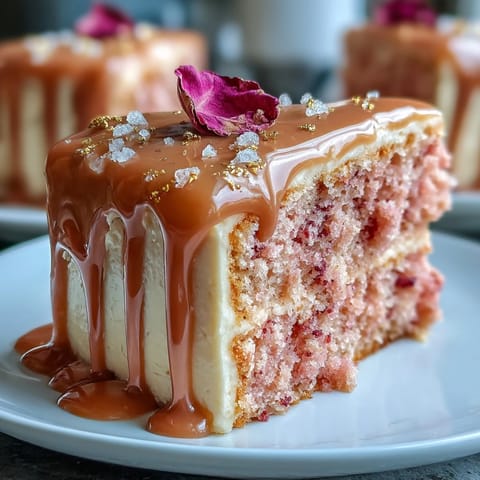 Soft pink rosé velvet cake with rich cream cheese frosting, perfect for parties.