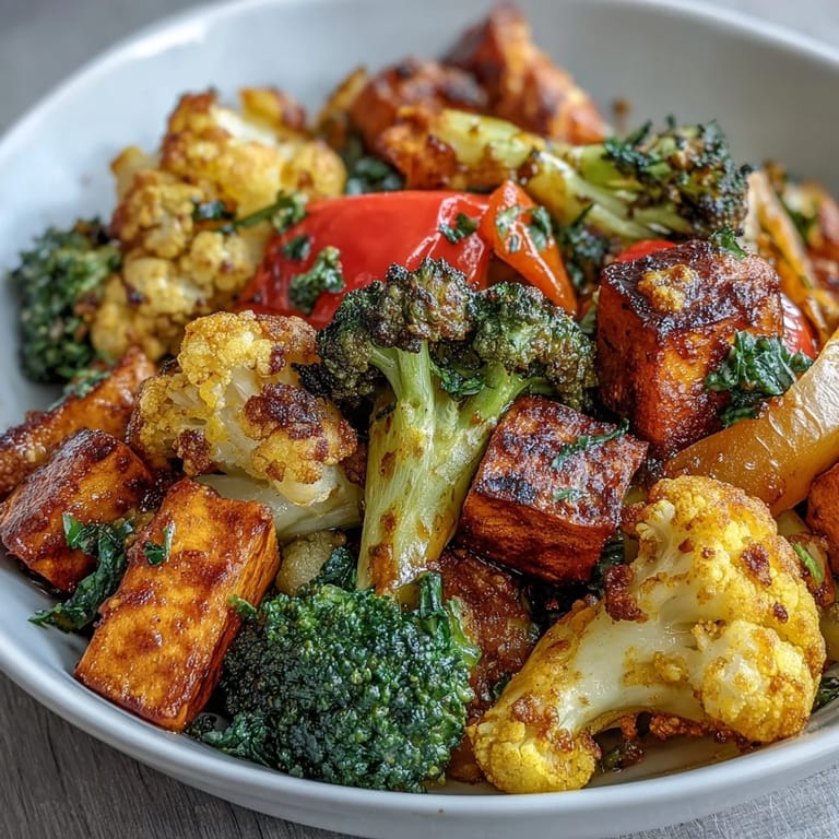 This side dish showcases vibrant orange and green seasonal vegetables seasoned with turmeric, cumin, and smoked paprika, ready to be served warm or over grains.  