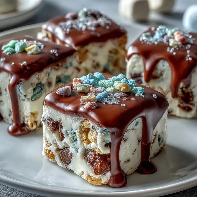Lucky Charms Bark and green-themed snacks arranged artfully for a vibrant St. Patricks Day celebration platter.