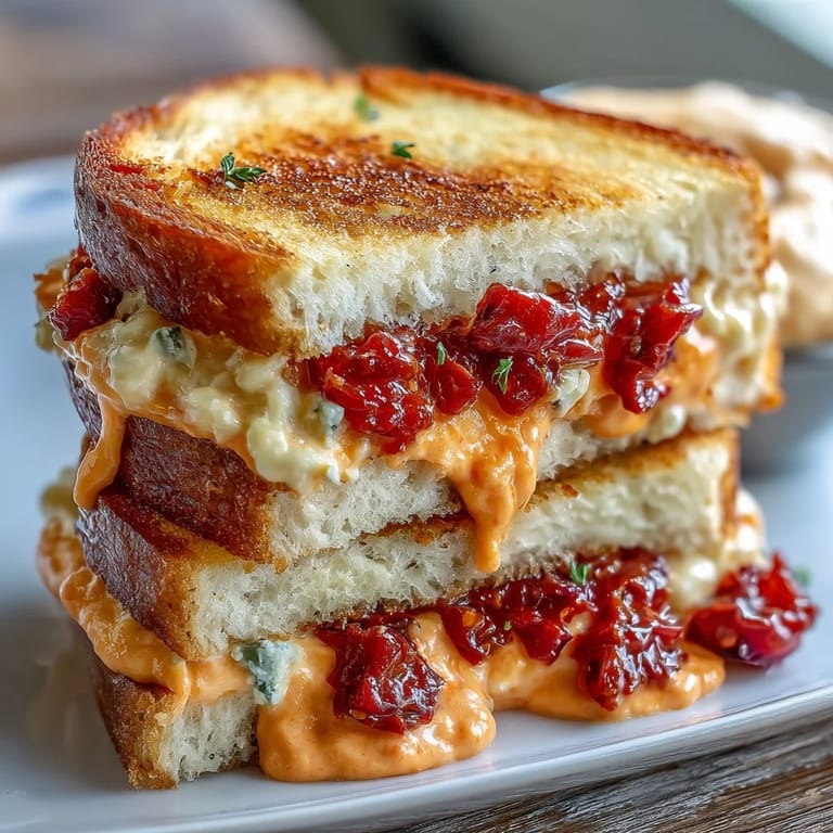 Classic Southern tea sandwiches filled with homemade pimento cheese spread, ideal for elegant entertaining or casual brunches.  