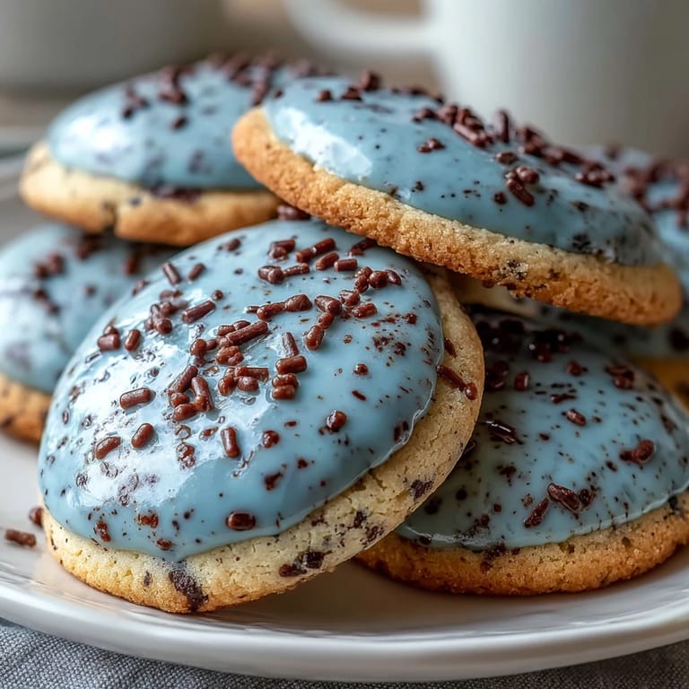Crispy, buttery sugar cookies tinted soft blue and speckled with cocoa for a charming bird's egg look.  
