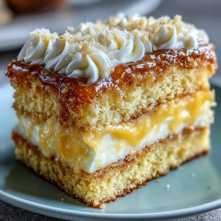 Gently swirled Gemini Cake showing soft yellow and white batter baked to perfection.