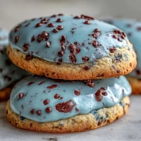 Beautiful robin's egg blue sugar cookies with delicate chocolate speckles, perfect for spring celebrations.  